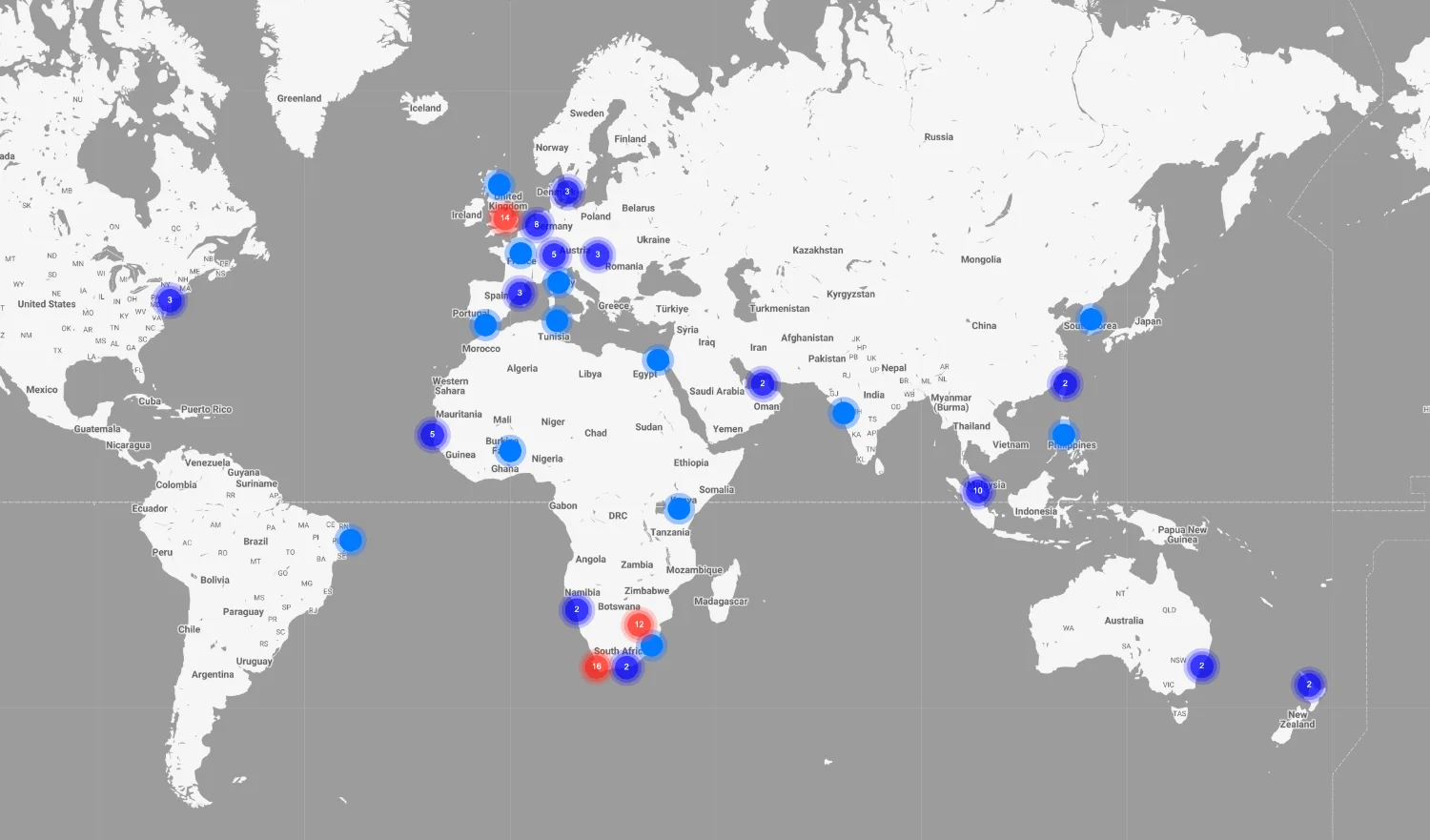 GritCargo dashboard - live asset map