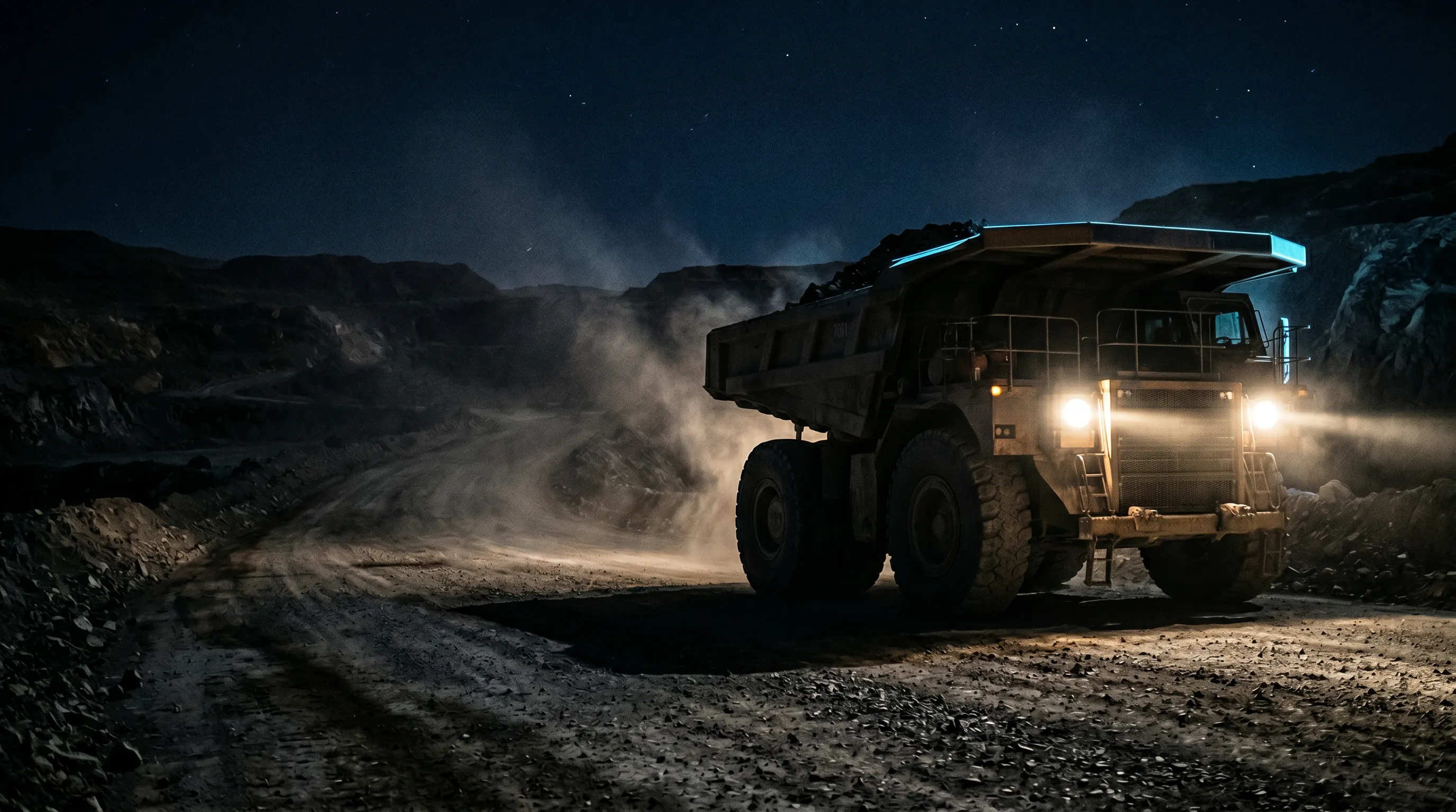 Night haul road - lone truck